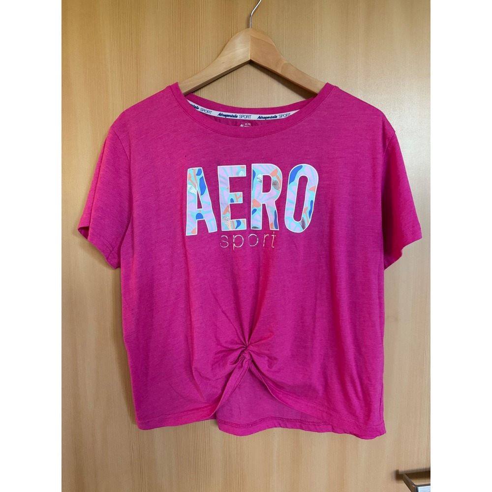 Aeropostale Sport Womens Pink Front Twist Graphic T-Shirt XL